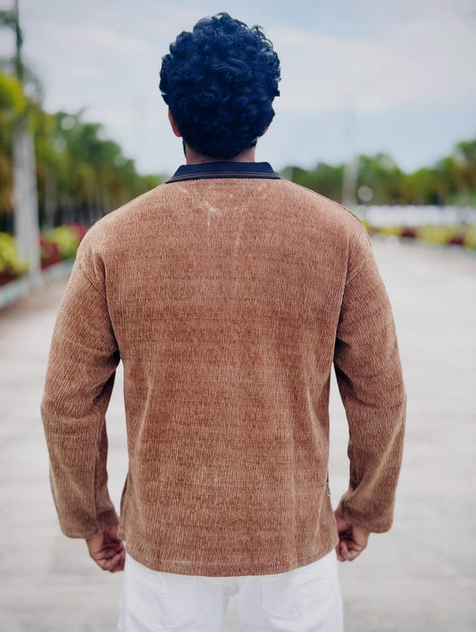 Brown Corduroy Trailblazer Polo Sweatshirt