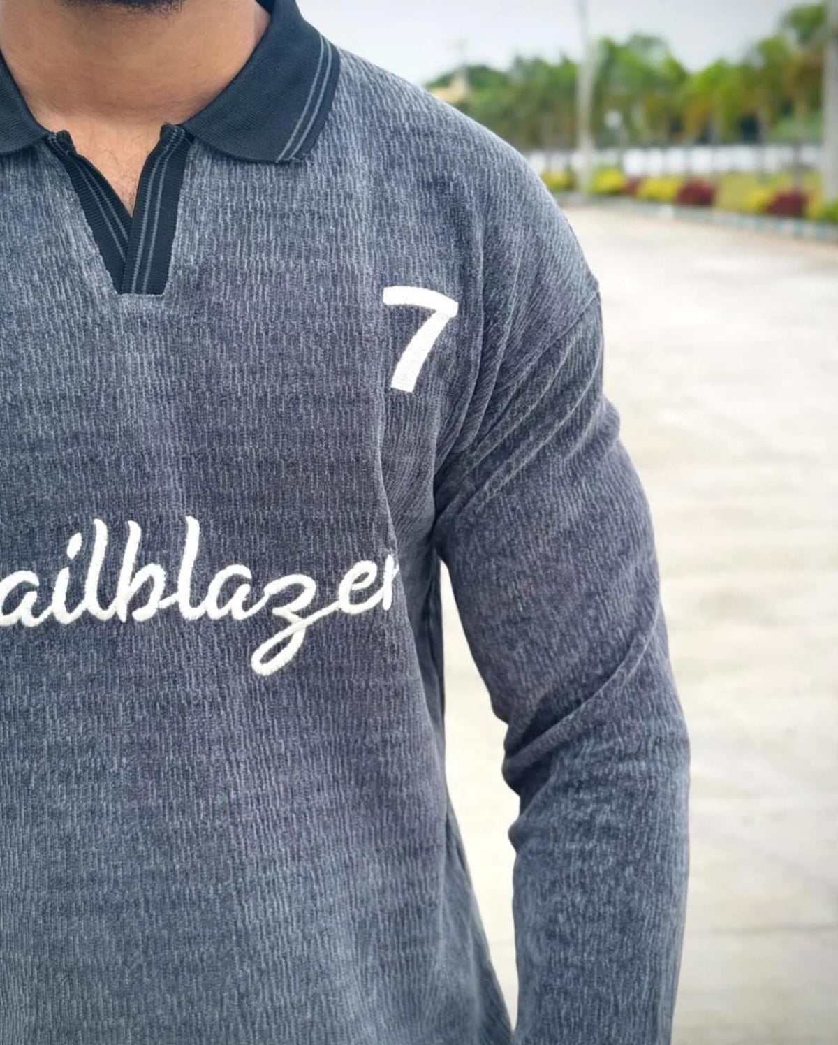 Trailblazer  Vintage Long-Sleeve Polo TShirt