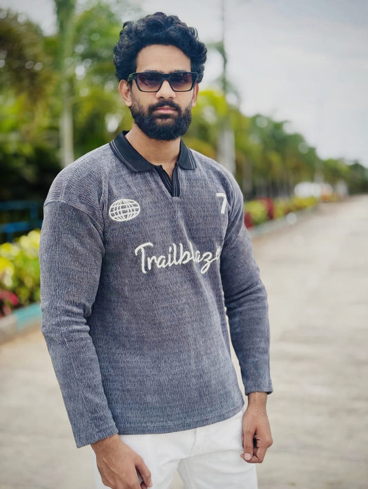 Trailblazer  Vintage Long-Sleeve Polo TShirt