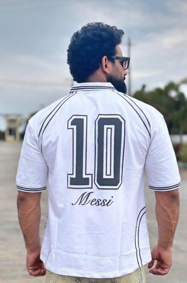 Messi 10 White Polo T-Shirt