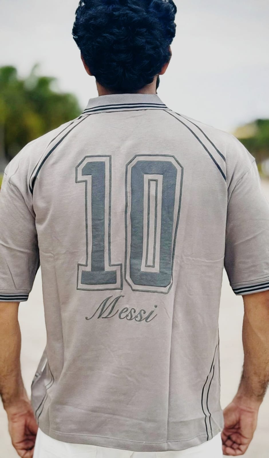 Messi 10 Zip-Neck Casual Polo Shirt
