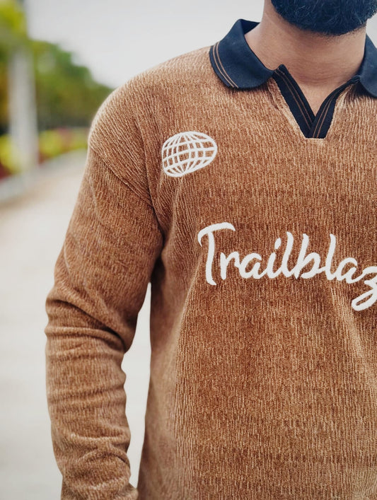 Brown Corduroy Trailblazer Polo Sweatshirt